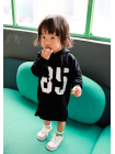 Детское спортивное черно-белое платье-туника с номером